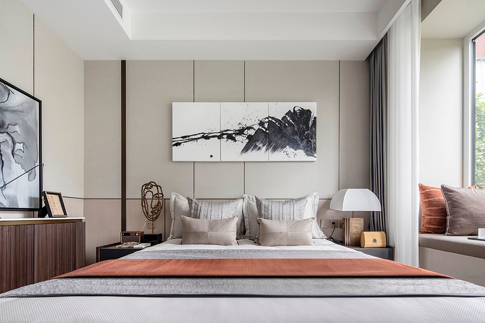 现代轻奢风格室内设计家装案例-卧室 现代轻奢风格室内设计家装案例-卧室