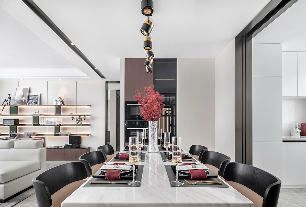现代轻奢风格室内设计家装案例-餐厅 现代轻奢风格室内设计家装案例-餐厅